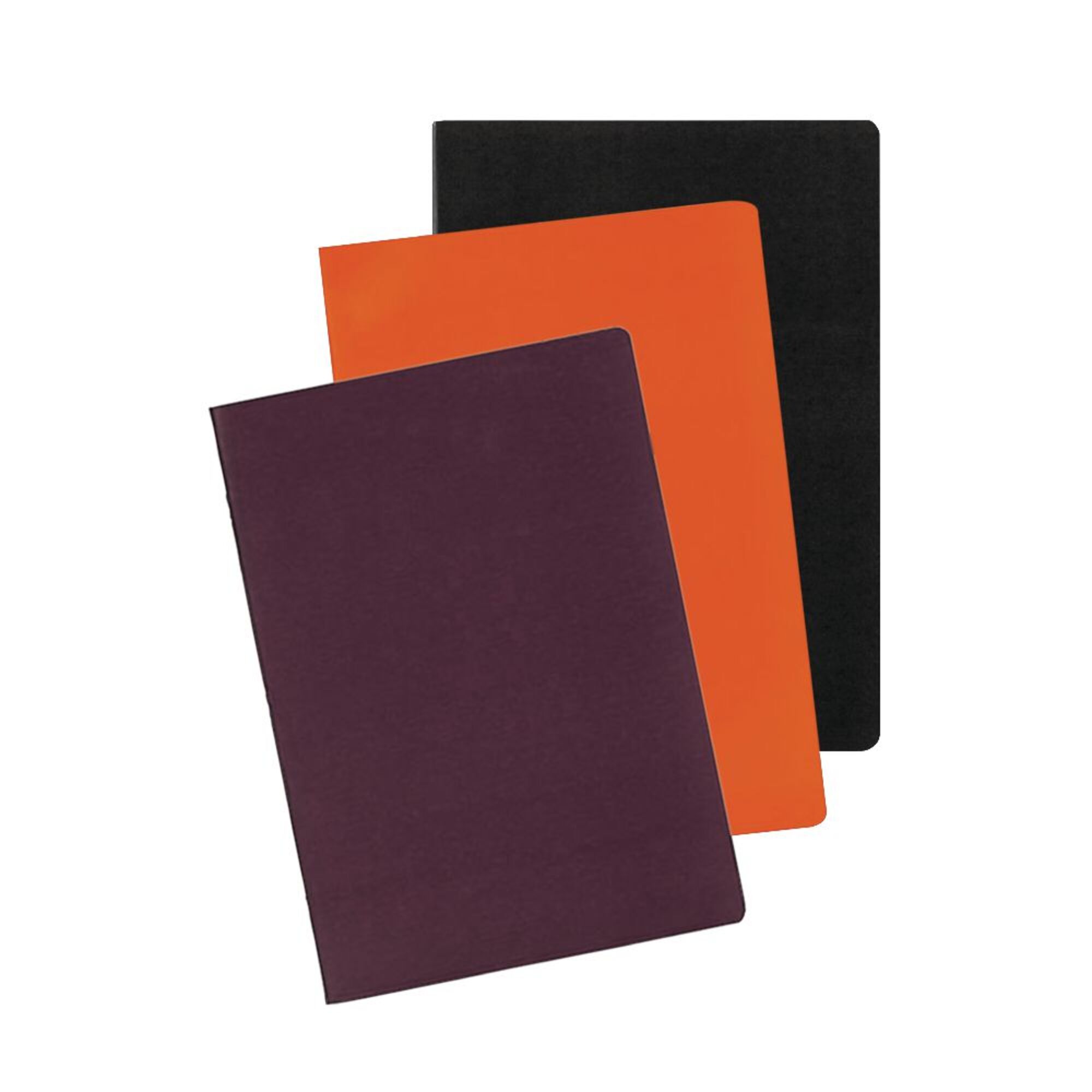 Staples Caderno Agrafado A5 80 Folhas Quadriculado Laranja Roxo E