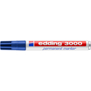 edding Marcador permanente 3000 com ponta arredondada de 1,5 a 3 mm, azul