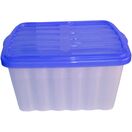 CLI Caixa de Arrumação Multiusos, 45 L, Transparente com Tampa Azul
