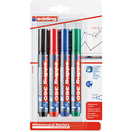 edding Marcador para quadros brancos 360 com ponta arredondada de 1,5 - 3 mm, cores sortidas, embalagem de 4