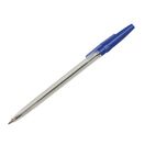 SIMPLY Esferográfica, Ponta Média de 0,7 mm, Corpo de Plástico Transparente, Tinta Azul, Pack 50 Unidades