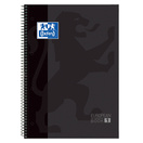Oxford Caderno Espiral Euro, A4, 80 Folhas, Pautado, Capa Cartão, Preto
