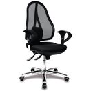 TOPSTAR Cadeira de Escritório Operativa  de Escritório Open Point® Deluxe SY, Tecido e Rede Mesh, Altura: 103 – 111 cm, Preto e Cromado