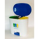 Balde Eco Ponto, 3 Divisórias, 50 l, Cinzento com Tampa e Pedaleira Azul
