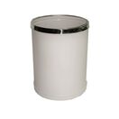Papeleira Redonda, 320 x 250 mm, Chapa de Aço e Aço Inox, Branco