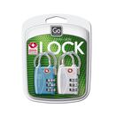 GO TRAVEL Cadeado Numérico Combi, 14 mm, Várias Cores, Embalagem 2 Unidades