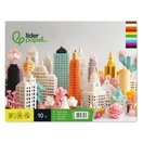 LIDERPAPEL Bloco Crepe , 315 x 240 mm, 34 g/m², Várias Cores, 10 Folhas