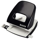 LEITZ Furador Standard 5008, Capacidade de Furação de 25 Folhas/2,5 mm, Metálico com Base de Plástico Antideslizante, 2 Furos, Preto