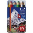 Caran D'Ache Lápis de Cor Solúveis em Água Prismalo®, Corpo Hexagonal, Caixa de 12 Cores