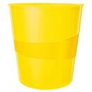 LEITZ Cesto Papéis WOW, 15 L, Poliestireno, Amarelo