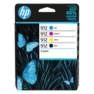 HP Tinteiro Original 912, Preto, Magenta, Amarelo e Azul Ciano, Pack de 4, 6ZC74AE