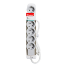 Legrand Bloco 6 Tomadas, Cabo de 1,5 m, Branco e Cinzento