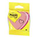Post-it Bloco Notas Aderentes Forma de Coração 70 x 70 mm, Cores Sortidas em Rosa, 225 folhas