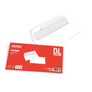 Staples Envelope Comercial, International DL, 110 x 220 mm, Autocolante, Papel, Branco, Pack 25 Unidades