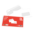 Staples Envelope Comercial, International DL, 110 x 220 mm, Com Janela, Retirar e Fechar, Papel, Branco, Pack 25 Unidades