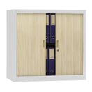 Staples Armário com Portas de Persiana, 120 x 102 x 42 cm, 2 Prateleiras, Alumínio/Faia
