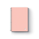 FIRMO Caderno Espiral Silky, Capa Dura, A4, 120 Folhas, Quadriculado, Rosa