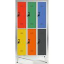 Staples Vestiário 6 Cacifos Sobrepostos, 90 x 190 x 50 cm, Multicolor, Fechadura Tipo 11
