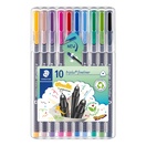 STAEDTLER Marcador Fineliner Triplus®, Ponta Superfina, Corpo Cinzento em Polipropileno, Tinta de Várias Cores