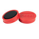 NOBO Íman Redondo para Superfície Magnética, 38 mm, Vermelho, Pack de 10