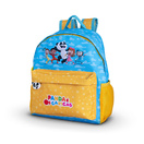 PANDA E OS CARICAS Mochila Escolar Júnior, 33 x 23 x 10 cm, Azul e Amarelo