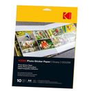 KODAK Papel Fotográfico Autoadesivo Sticker, A4, 120 g/m², Branco, Pack 10 Folhas