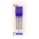 Staples Esferográfica, Ponta Média de 0,7 mm, Tinta Azul, 4 Unidades