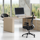 OFIGUEMA Secretária Modular Taxus, Melamina Trigo, 1800 x 1600 mm, Branco e Bege