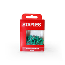 Staples Alfinetes Push-in, Verde, Caixa de 50 Unidades