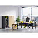 Conjunto de Escritório de 5 Peças Kuatru, Trigo e Preto