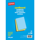 Staples Cartolina, A4, 180 g/m², Cores Sortidas, 50 Unidades