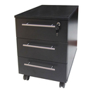 Bloco Rodado com 3 Gavetas Picasso, 41,8 x 61,5 x 52 cm, Preto