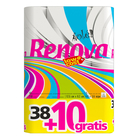 Renova Papel Higiénico de Rolo Padrão, 2 Camadas, Branco, Pack 48 Rolos