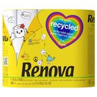 Renova Papel Higiénico de Rolo Reciclado, Folha Dupla, Branco, Pack 4 Rolos