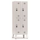 Staples Vestiário 4 Cacifos Sobrepostos, 60 x 190 x 50 cm, Corpo Cinzento, Portas Cinzentas, Fechadura Tipo 11