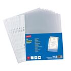 Staples Bolsa Perfurada, A4, 11 Orifícios, Polipropileno, 90 Mícrones, Suave, Transparente, Pack 10 Unidades