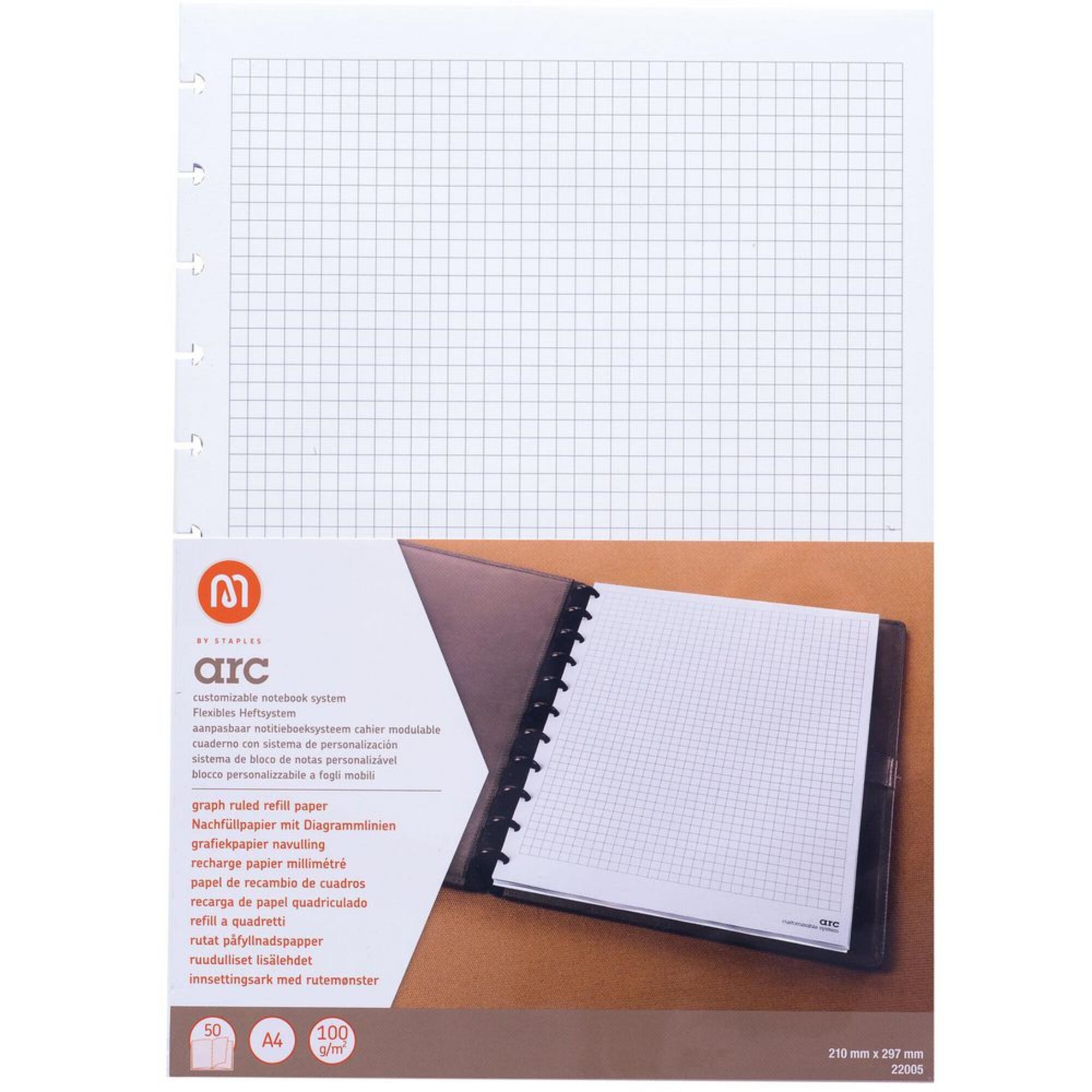 M by Staples Recarga de ARC Caderno Inteligente, A4, 50 folhas