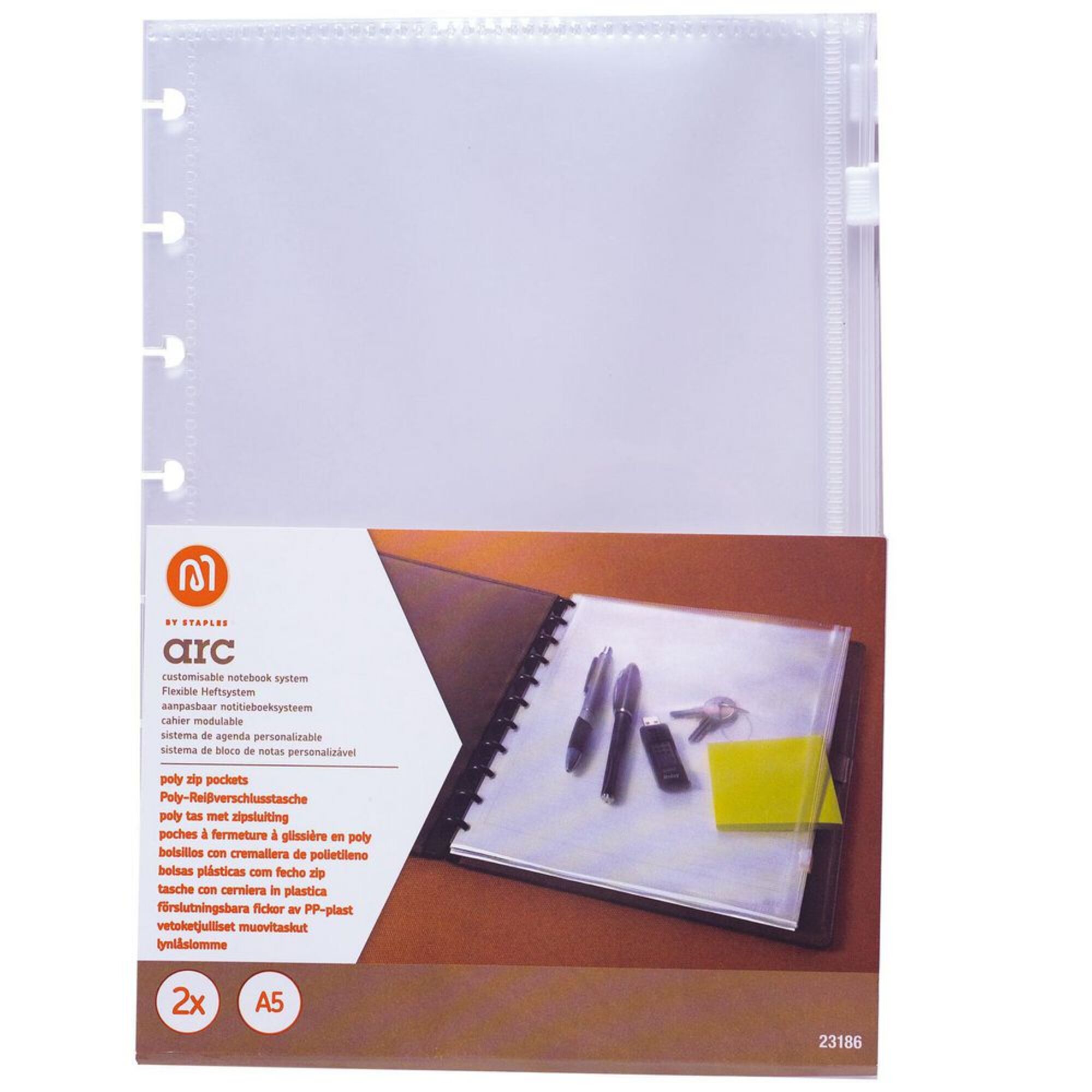 M By Staples Conjunto De 2 Separadores De Bolsa Com Fecho A5 Arc Caderno Inteligente 8969