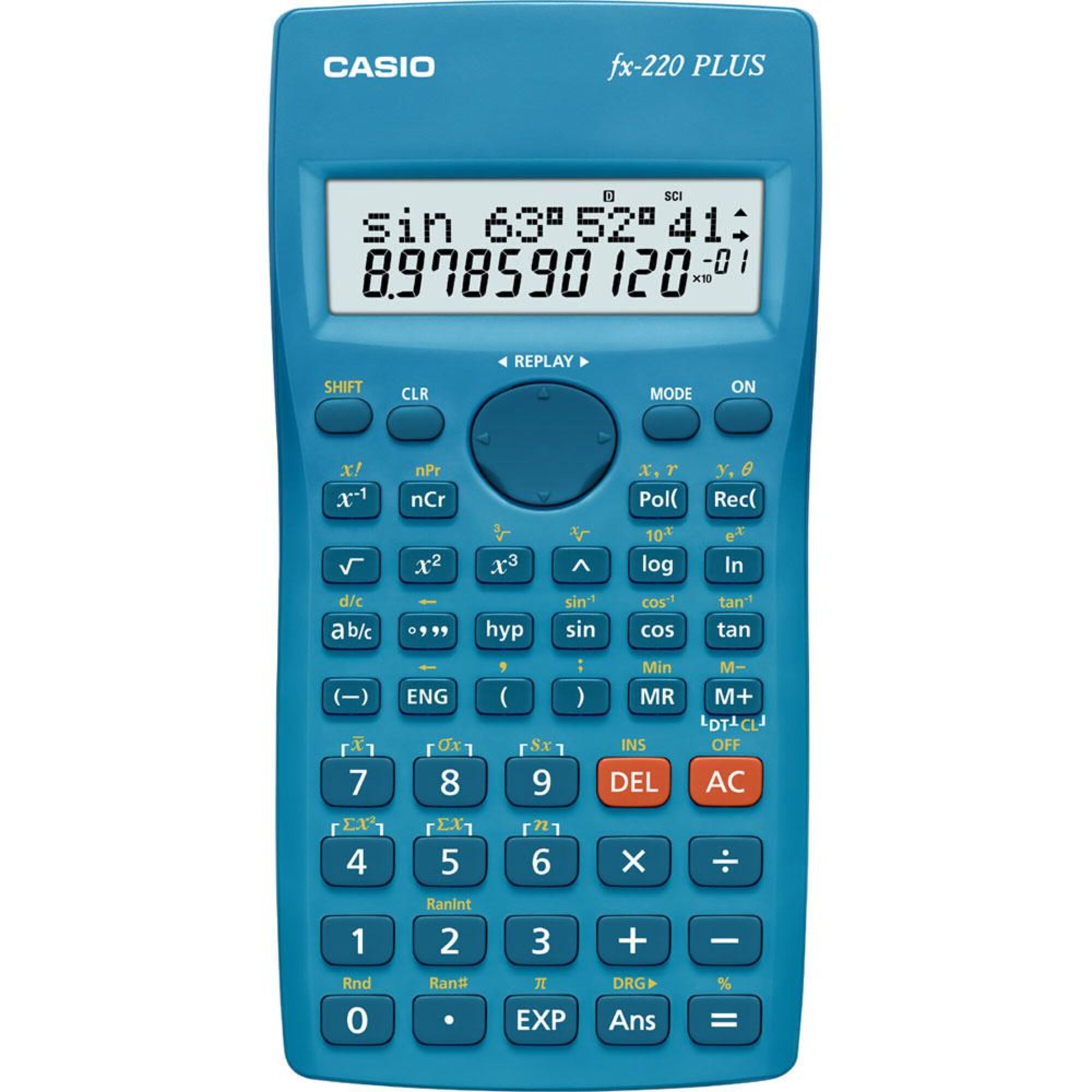 CASIO Calculadora Científica Fx-220 Plus, Ecrã de 2 Linhas, 181 Funções,  Azul - 345651 em .