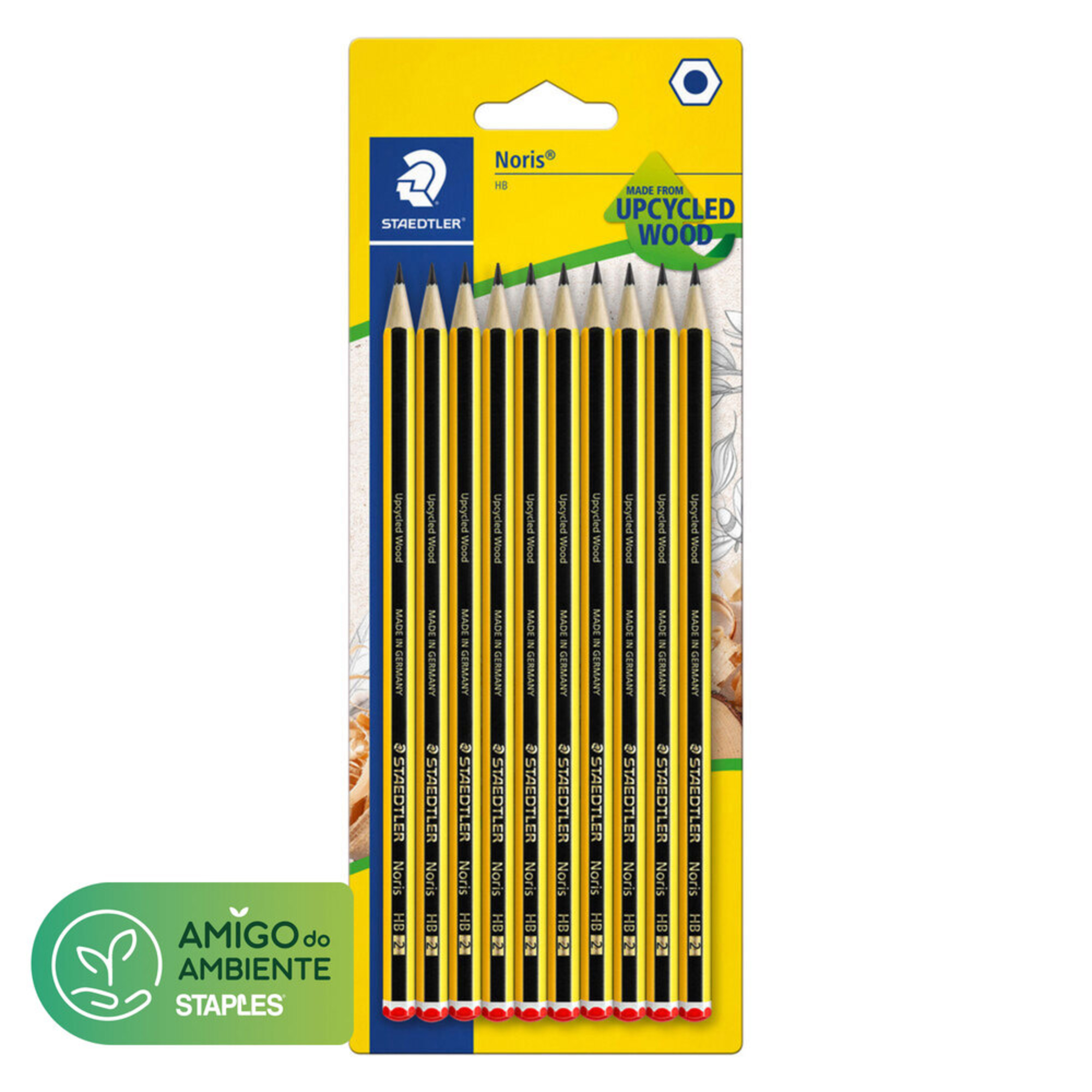 Staedtler L Pis De Grafite Noris Minas Hb Corpo Hexagonal Amarelo E Preto Em