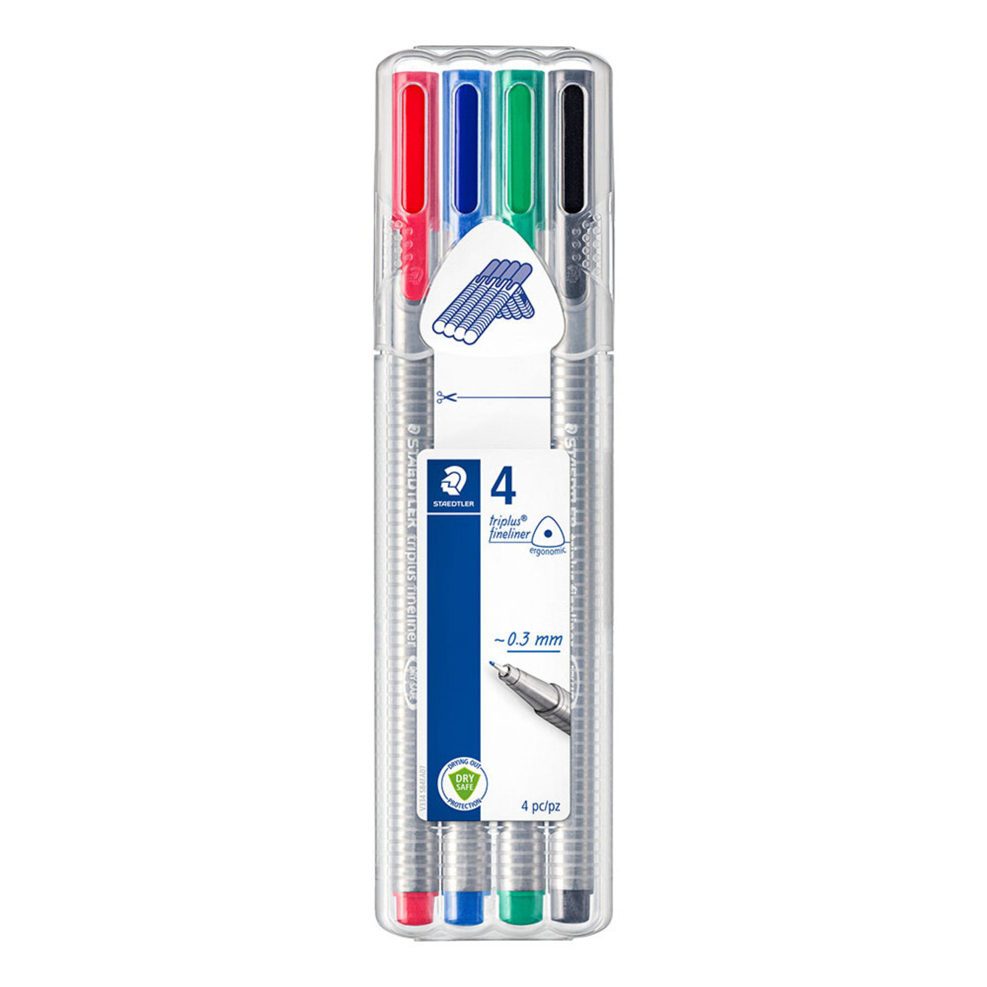 Staedtler Marcador Fineliner Triplus Ponta Superfina Corpo Cinzento V Rias Cores De