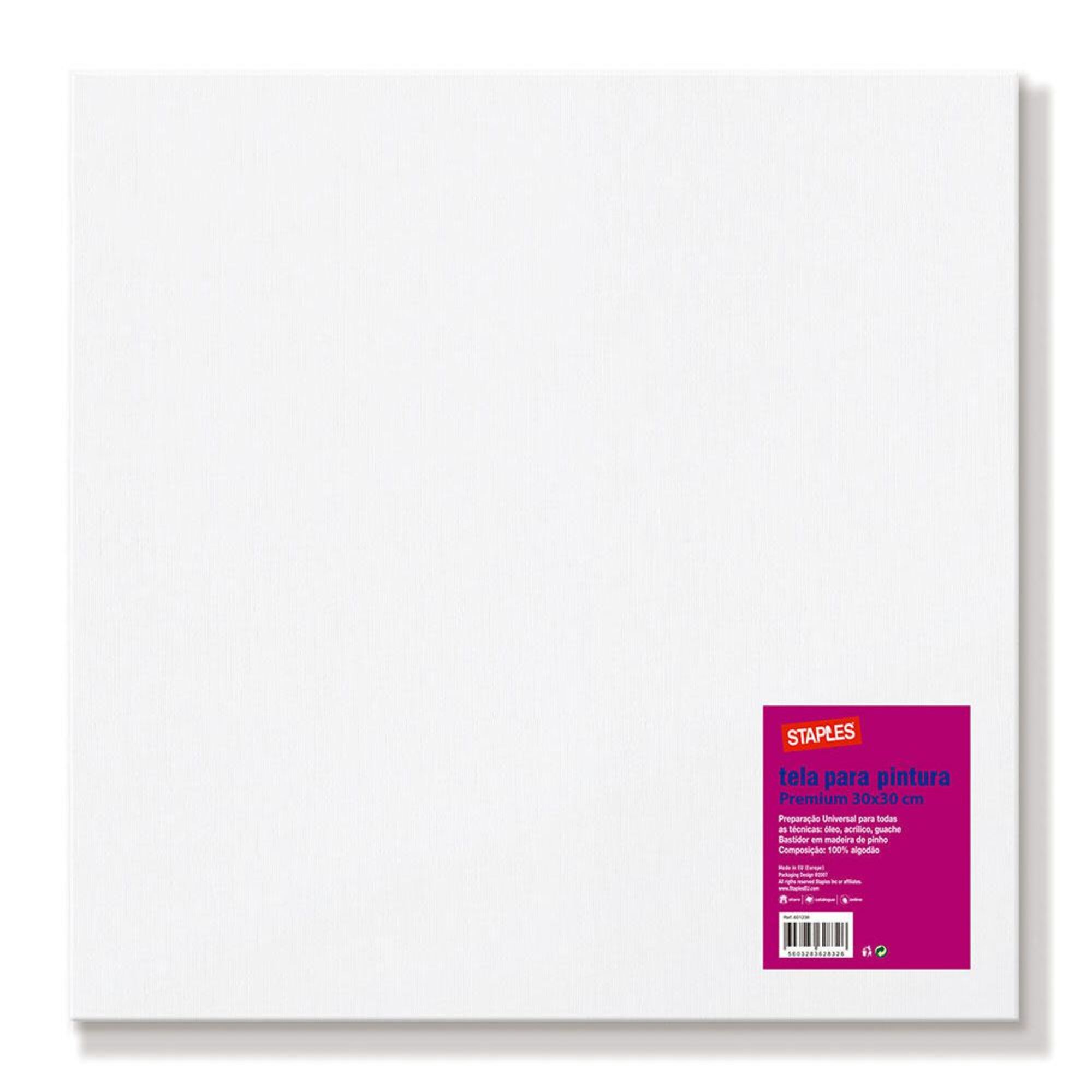 Staples Tela de Pintura, Algodão, 30 x 30 cm, Branco - 601236 em  .