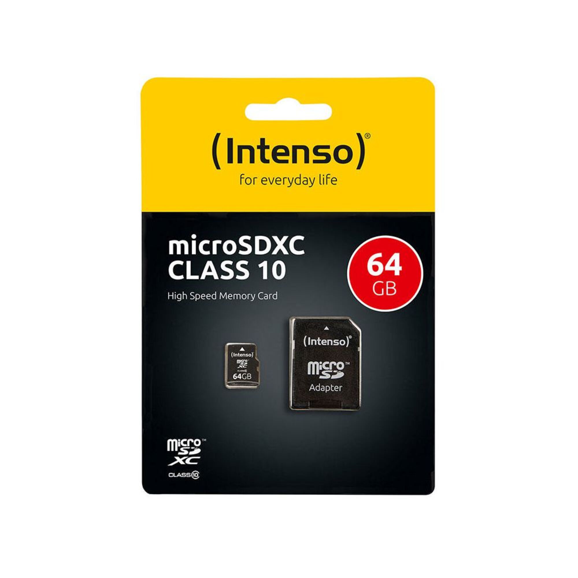 (Intenso) Cartão de Memória MicroSD™, 64 GB, até 40 Mb/s, Class 10, com