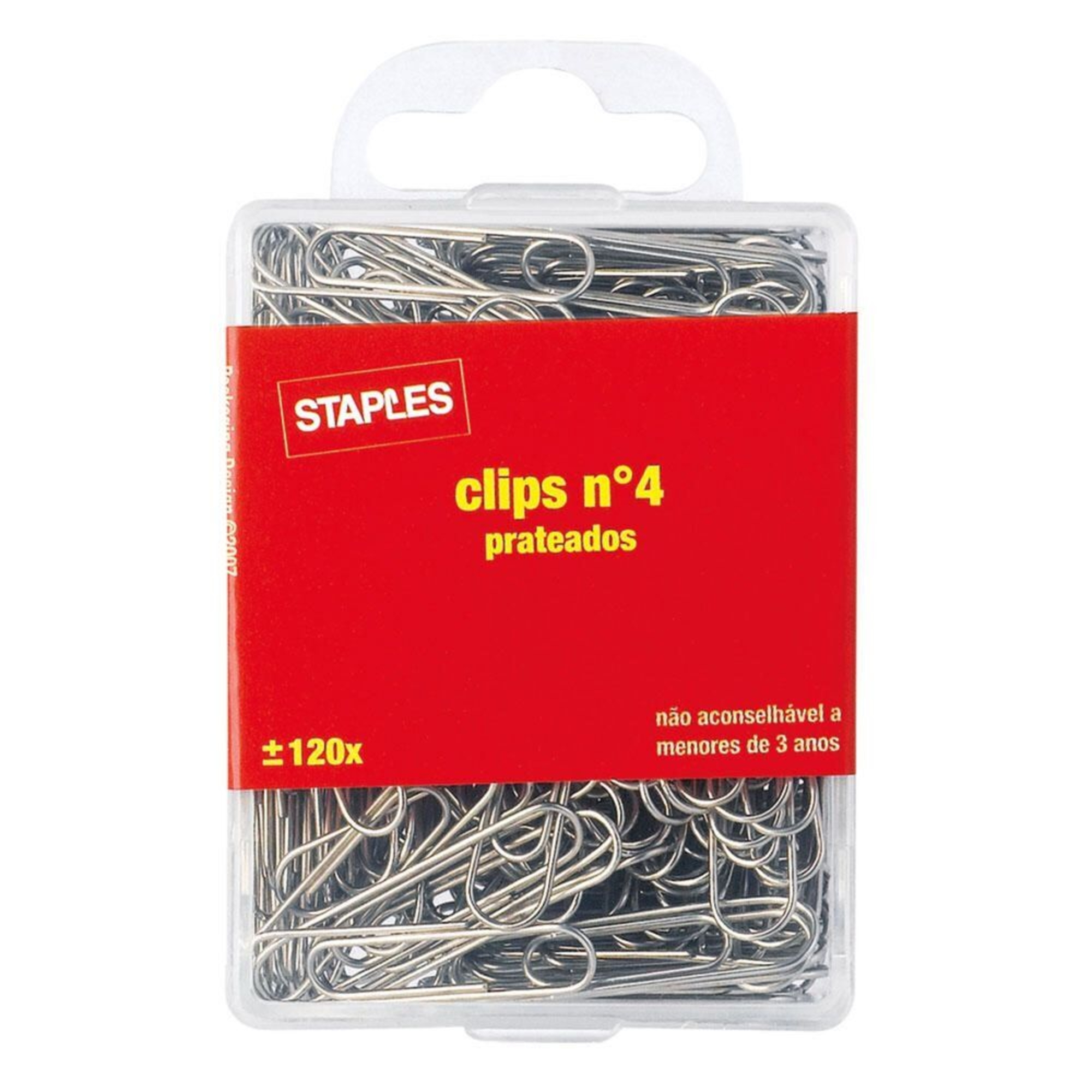Staples Clipes de Papel Nº. 4, 32 mm, Aço Galvanizado, Prateado
