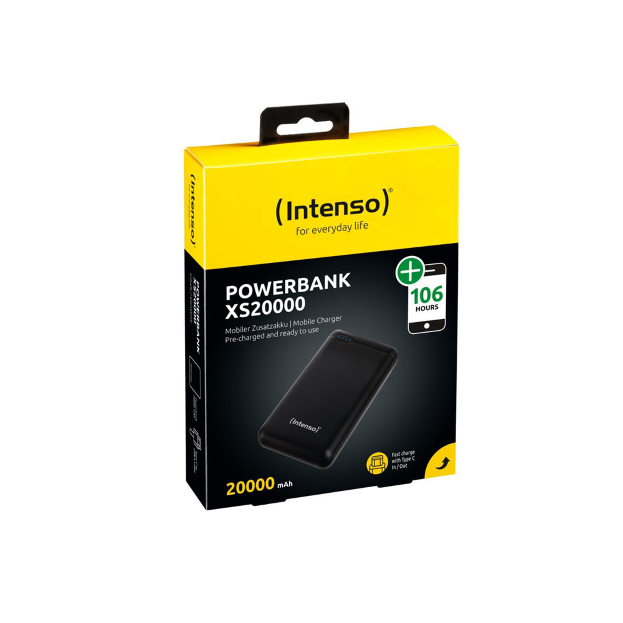Intenso Hc 20000 Powerbank 20000 Mah Schwarz (Intenso) Powerbank XS20000, 20000 mAh, Preto