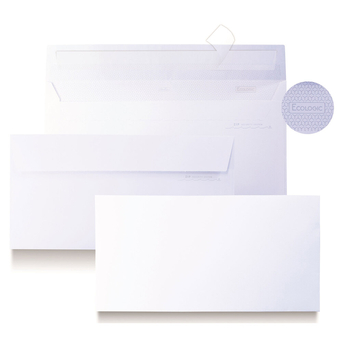 Envelope DL, 110 x 220 mm, Sem Janela, Pala Silicone, Branco, Caixa de 500 Unidades