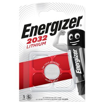 Energizer Pilha Tipo Botão CR2032, Lítio, 3 V, 225 mAh, Embalagem 1 Unidade