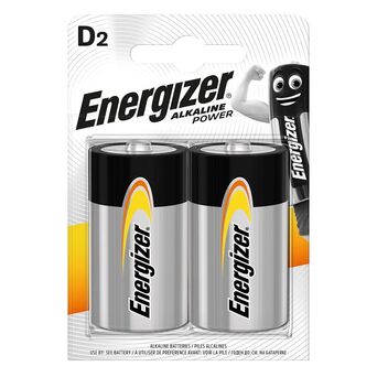 Energizer Pilha Alcalina Clássica Power D LR20, Embalagem 2 Unidades