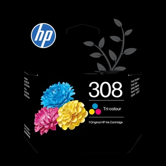 HP Tinteiro Original 308, Tricolor (Amarelo, Azul e Magenta), 6L6S6UE