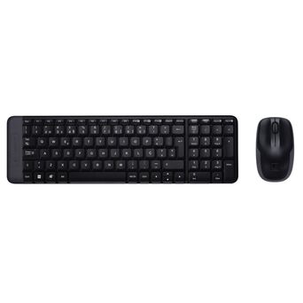 Logitech Conjunto de Teclado e Rato MK220, Sem fios, Preto
